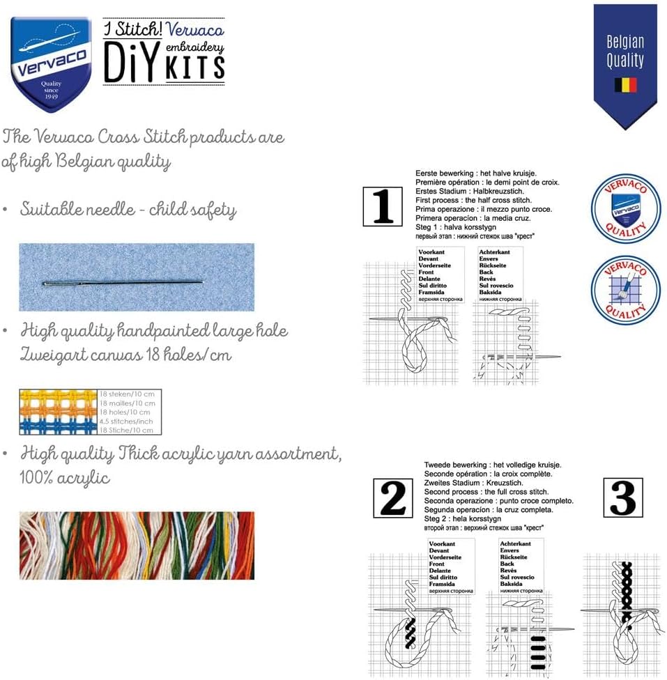 Vervaco Needlepoint Cushion Top Kit 16"X16"-Robin Stitched in Yarn