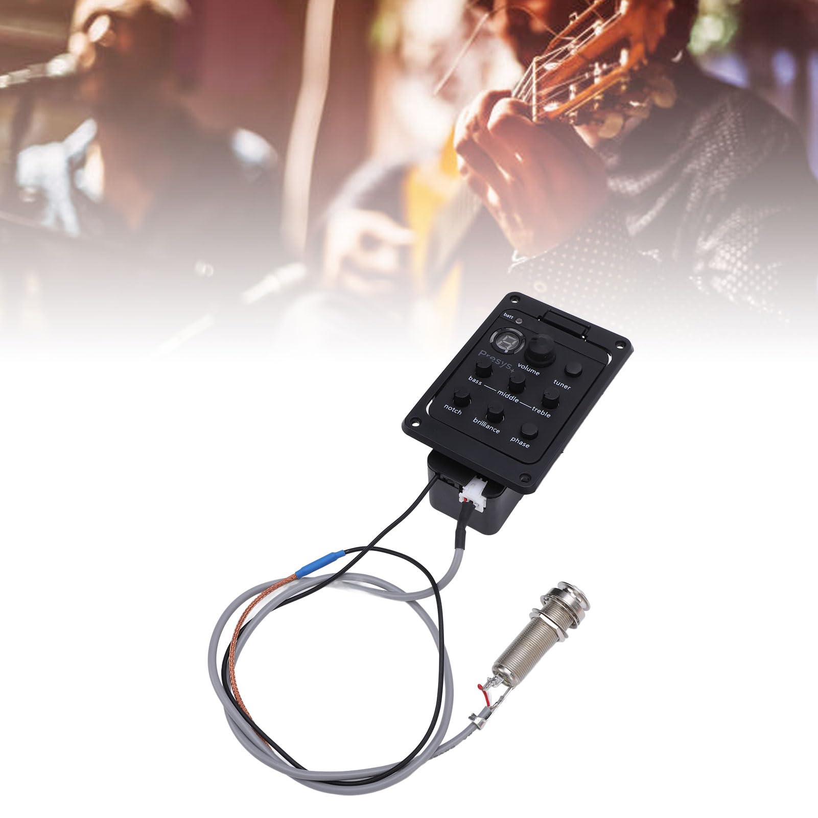 Préampli EQ pour Guitare, Affichage LED, Préamplificateur de Guitare, égaliseur EQ, Préampli de Scène avec Fonction de Phase pour Presys Plus
