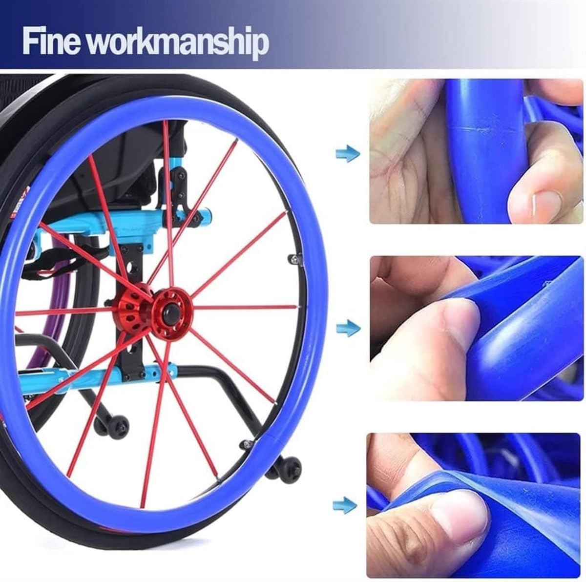 61 cm (24 Zoll) Radstuhl-Hinterradabdeckung, Silikon-Schutzhülle, rutschfeste Hand-Push-Felgenabdeckungen verbessern Griffigkeit und Traktion, verschleißfest, 1 Paar