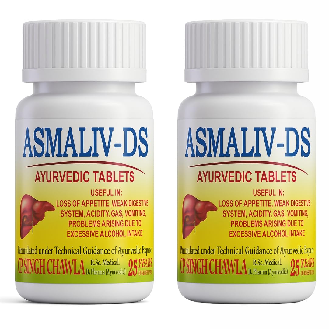 Dr. Asma Herbals ASMALIV-DS Ayurvedic Liver Tablets | Liver Detox, Uric Acid Detox, Alcohol Detox, Digestion Improvement | 60 Tab x 2 Bottles = 120 Tablets-image-8