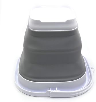 SAMMART 2.6L (0.68 Gallon) Super Mini Sqare Collapsible Plastic Bucket - Foldable Square Tub - Portable Fishing Water Pail - Space Saving Outdoor Waterpot (1, Grey)