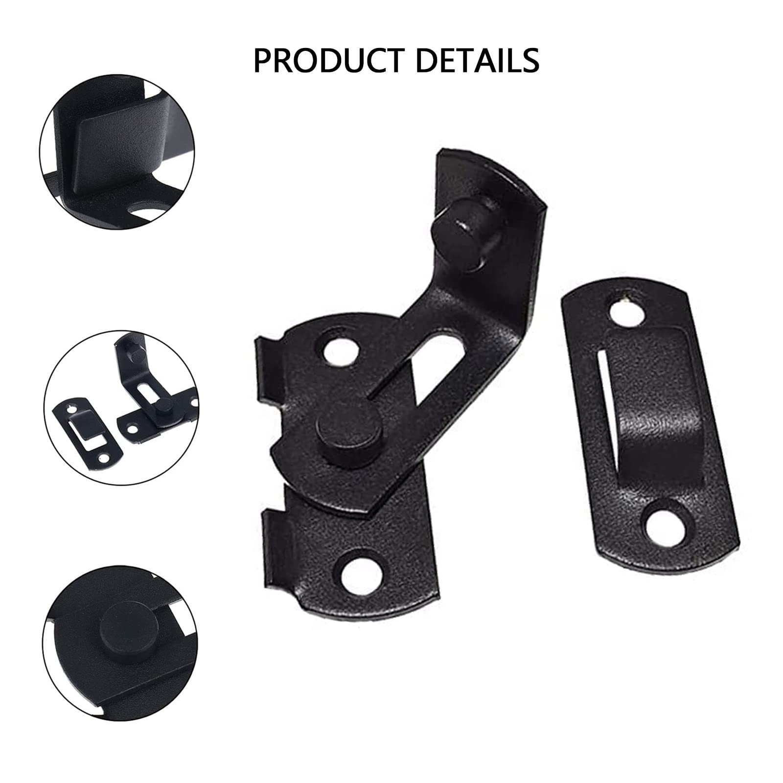 SUpoetry 3 Pieces 90 Degree Latch, Right Angle Lock, Barn Door Bolt Corner Lock - Image 4