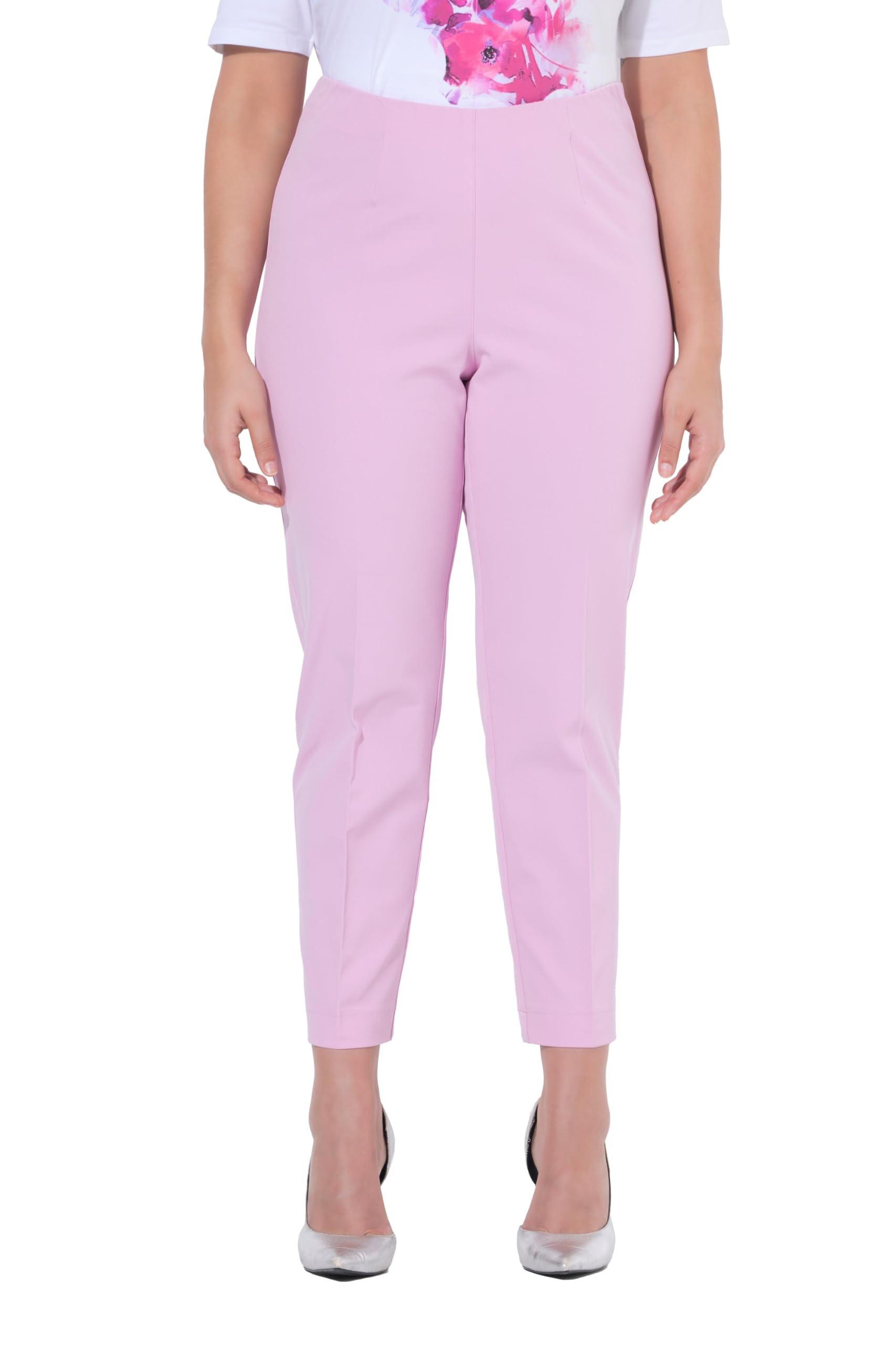 Ulla Popken Damen große Größen Übergrößen Plus Size 7/8-Hose, schmales Bein, Elastikbund 816780