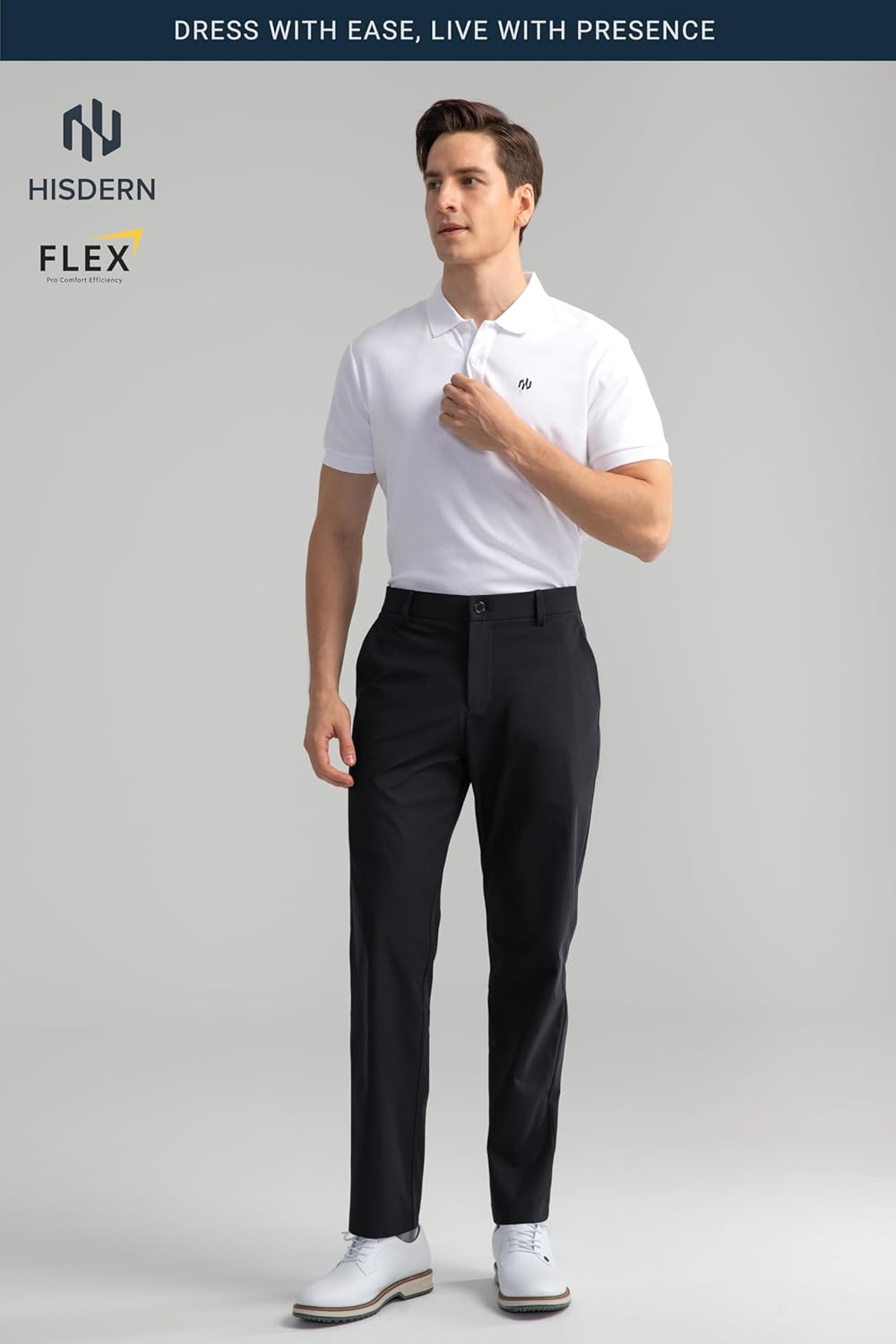 HISDERN Flex 501 Men's No Iron Dress Pants Golf Pants 30"/32" Stretch Quick Dry for Business Work Casual with 5 Pocket - Image 6