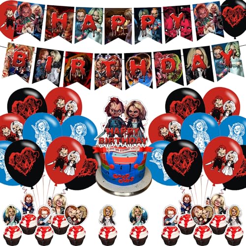 La Mejor review de Chucky novia listamos los 10 mejores. 23 Decoración de fiesta de novia de Chucky, suministros de fiesta de cumpleaños para personajes de películas de terror, suministros de fiesta de Chucky, incluye pancartas, 12...