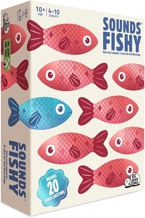 Big Potato Sounds Fishy: The Hilarious Bluffing Board Game for Families aged 10 and up. Perfect for Game Nights and Family Gatherings. 20 Bonus Questions Included.