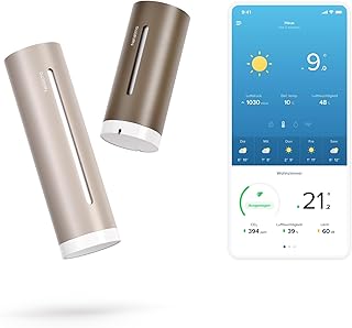 Netatmo Wetterstation ORIGINAL - 2. Generation, Innen & Außen, Temperatur, Luftfeuchtigkeit, Luftqualität, UV, Pollen, Wettervorhersage | Kompatibel mit Apple, Alexa, Google - Sand - NWS-S-EC