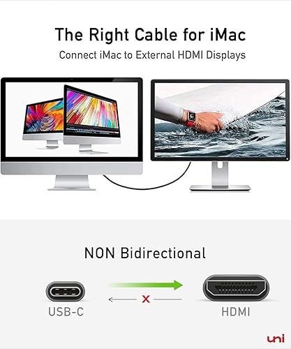 Miniatura 8 de Cable USB C a HDMI para oficina en casa de 6 pies 4K a 60 Hz cable USB tipo C a HDMI Thunderbolt 3 compatible con MacBook Pro 20212020 MacBook Air