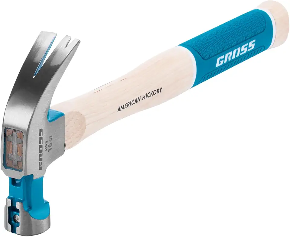 MARTELO UNHA cabeça MAGNÉTICO 33 mm, CABO DE MADEIRA TIPO “AMERICAN HICKORY” PUNHO EMBORRACHADO//GROSS