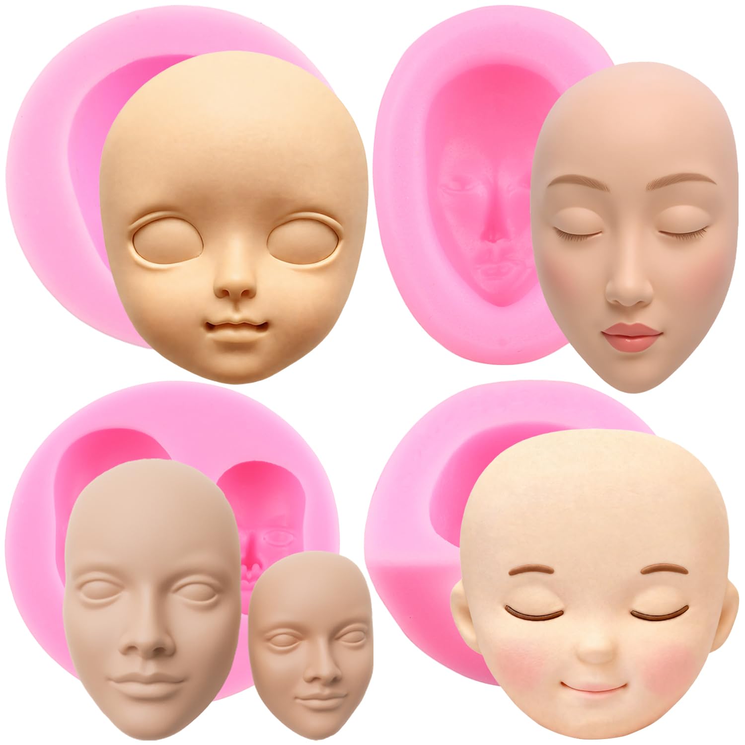 Stampo in silicone per fondente - Stella, luna, volto
