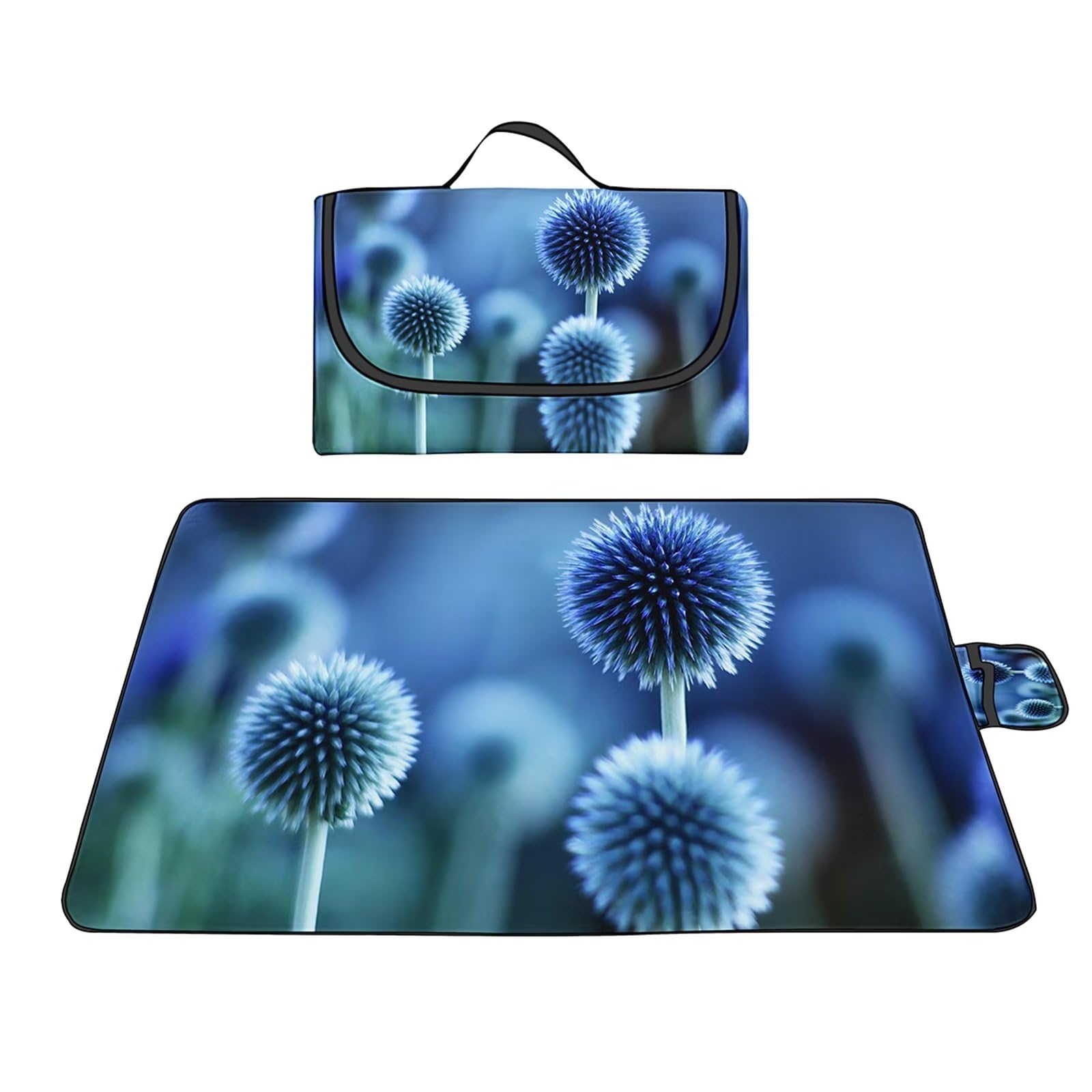 Couverture Pique-Nique 100x150cm,Fleurs Grand Nappe Pique Nique Impermeable Lavable Tapis Picnic avec Poignée,Pliable Picnic Blanket Tapis de Plage Polyvalent pour Barbecue,Pique,Randonnée,Voyages
