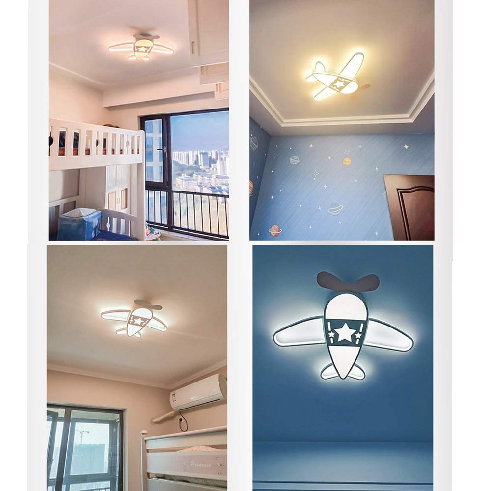 Lámpara de techo de dibujos animados LED Luz de Techo para niños Aviones candelabros sala infantil dormitorio luces, habitación los muchachos cartoon Plafón [Clase de eficiencia energética A] ( Color