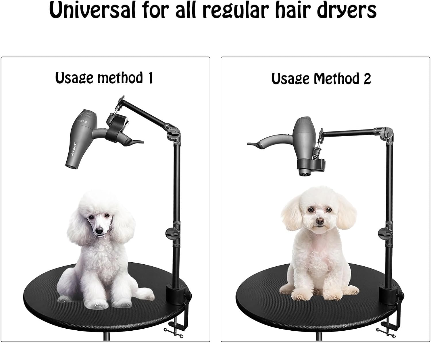 Hair Dryer Stand, Adjustable arm bracker,Universal Water Blower Mount with Table clamp for pet Grooming Table (002)