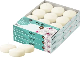 BOLSIUS 3 Inch Ivory Floating Candles - 36 Count Unscented - Premium European Quality - Imbue Breathtaking Ambiance for Romantic Wedding Centerpieces, Decorations, Events, Pool, Holiday, and Parties