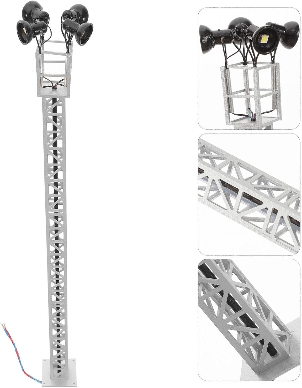Tofficu Mini Railroad Signal Light Model 8.46 Inch Ho Scale Train Signal Light for Sand Table Layout and Model Railroad Accessories