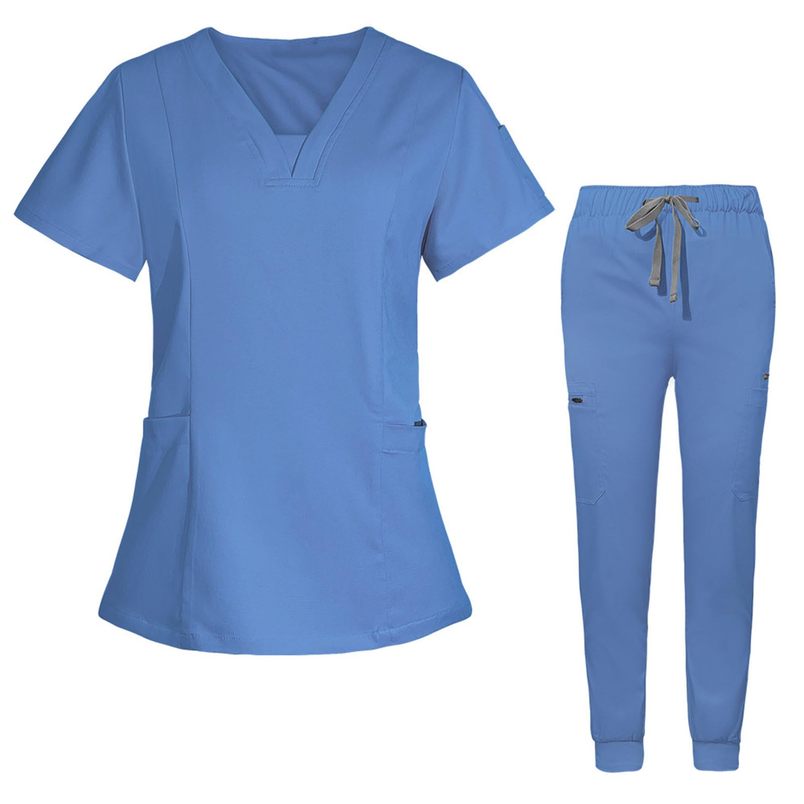 FchengtaiS Scrubs for Women Set Scrub Top &Jogger Pant Workwear Clinical Modern Athletic Suit Medical Nursing Uniforms Set