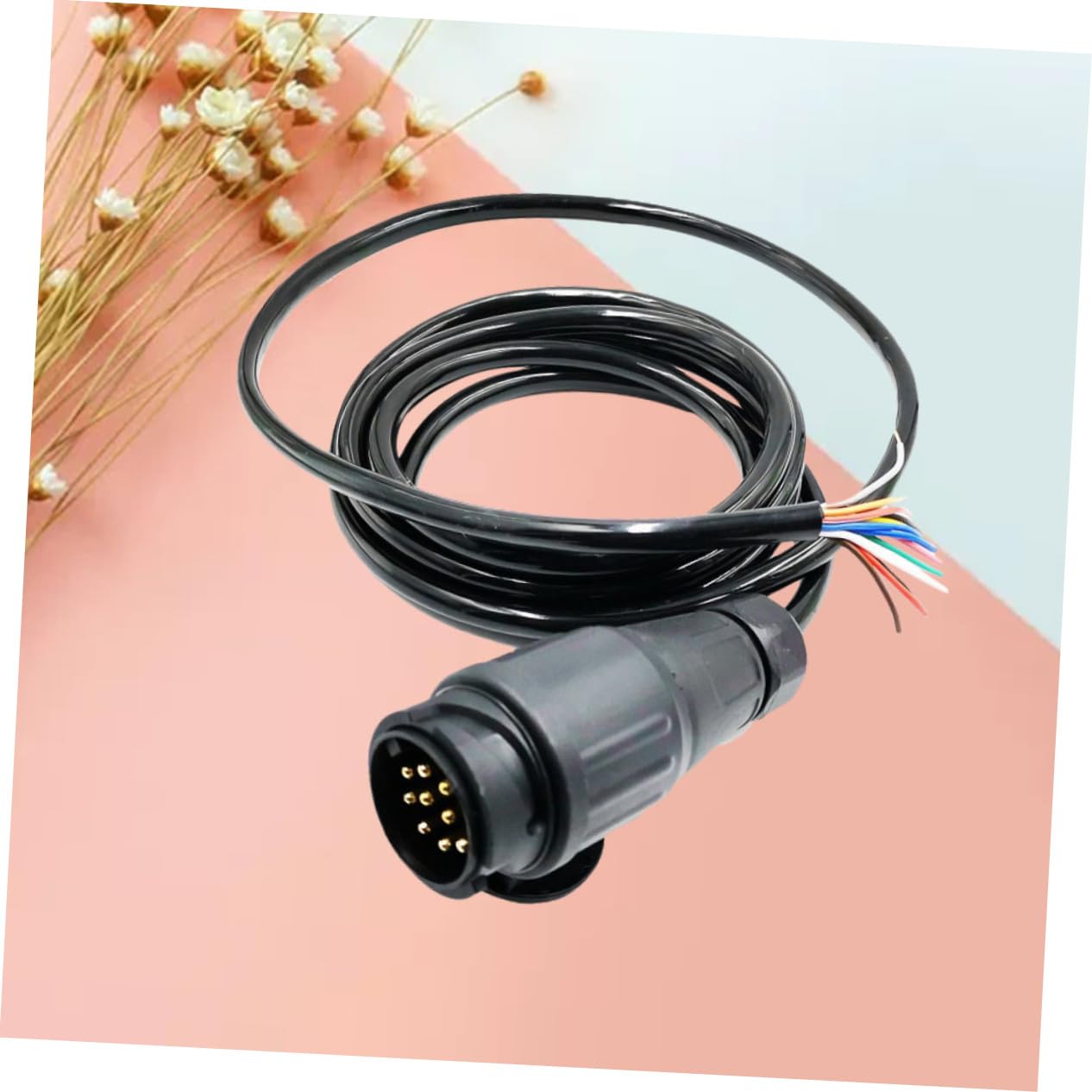 PLAFOPE Adaptador Cable Redondo Pines para Remolque Resistente al Agua Compatible Coche Camión Tráiler Estándar Europeo