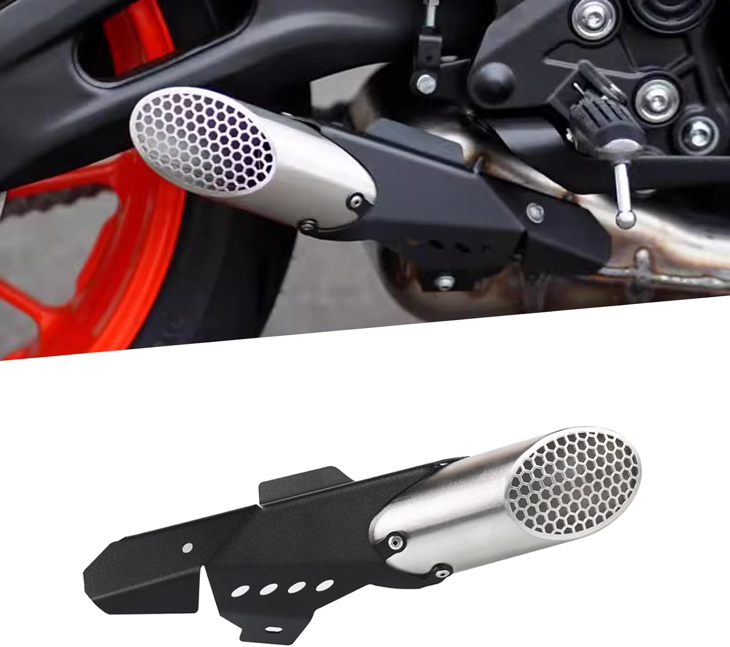 For FZ-07 YZF-R7 MT-07 MT07 YZFR7 FZ07 Modified muffler tail throat muffler tail section decorative accessories