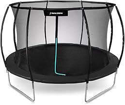 Trampolino da giardino per esterni, Ø 244 cm, certificato TÜV SÜD GS, trampolino con recinzione di sicurezza e aste imbottite per bambini, per interni ed esterni, fitness, portata fino a 100 kg