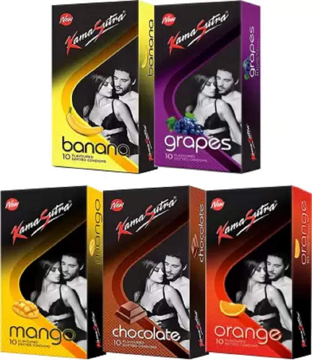 KamaSutra Honeymoon Pack With Exciting Flavours Condom (Pack of 5, 50S)-picture-28