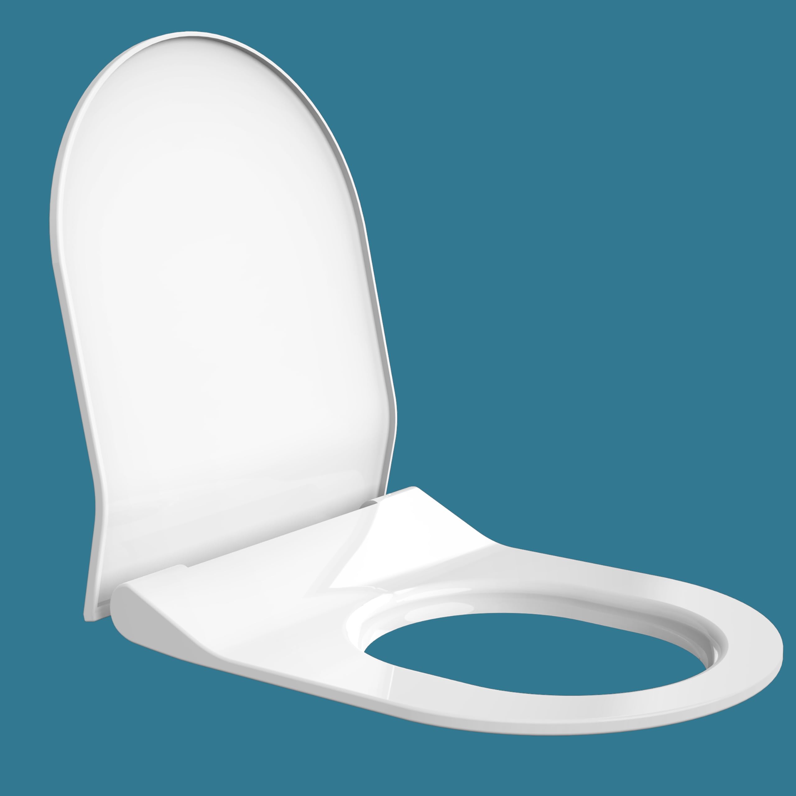 Polypropylene Toilet Seat/Western Toilet Seats For Bathroom/Soft Closing Toilet Seat/Seat For Commode - Round (Glossy White)