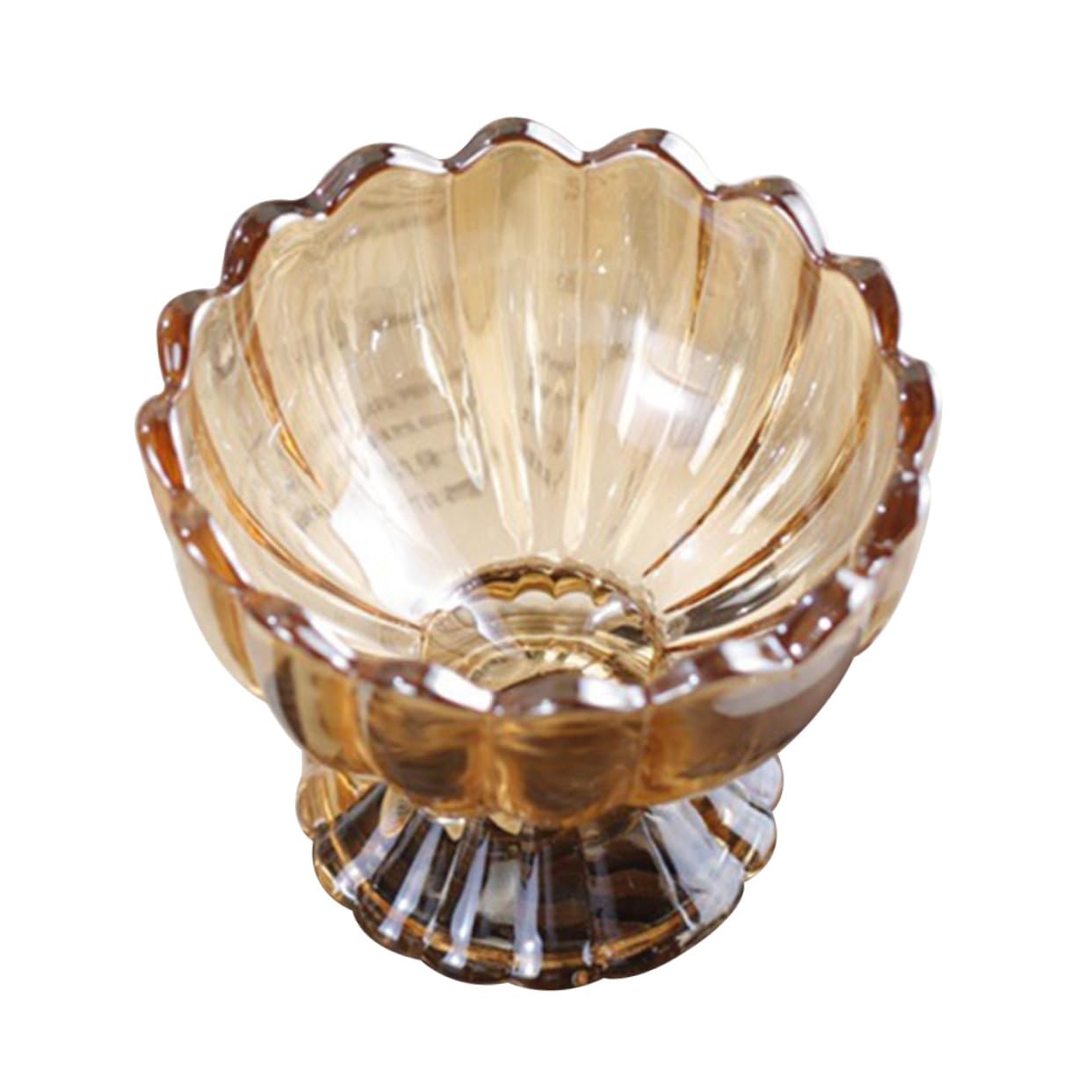 Luxshiny Decorative High Base Ice Cream Cup Glass Dessert Bowl for Pudding and Milk Shakes Elegant Design for Home and Restaurant Use