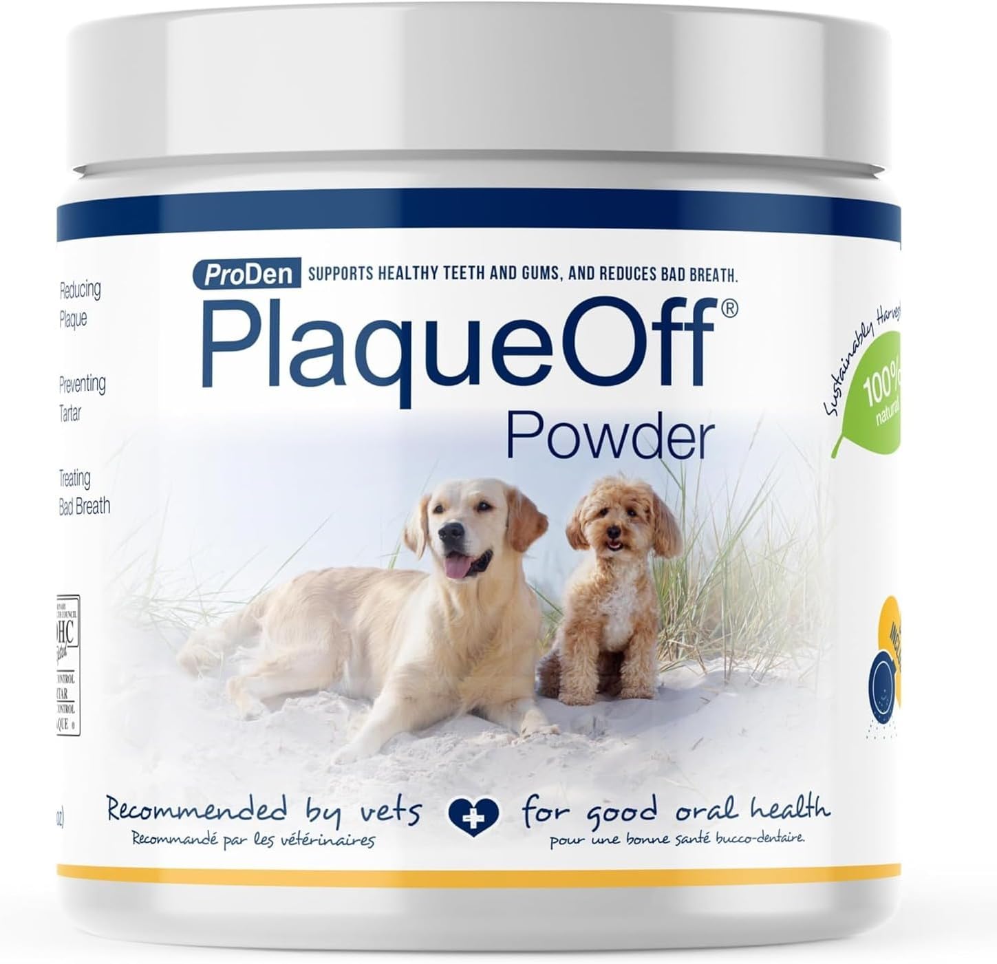 Proden PlaqueOff Powder 420g - Natural Dental Care Supplement for Dogs & Cats, Reduces Plaque & Tartar, Freshens Breath, Vet-Recommended, VOHC Approved, Dental Care for Pets, Easy Daily Use