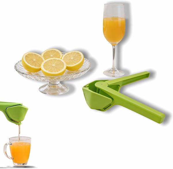 Exprimidor de limón manual: prensa de cítricos plegable y plana, exprimidor de lima de mano con mango ergonómico y colador, ahorra espacio y fácil de limpiar, para cócteles y cocina, libre de BPA (verde)