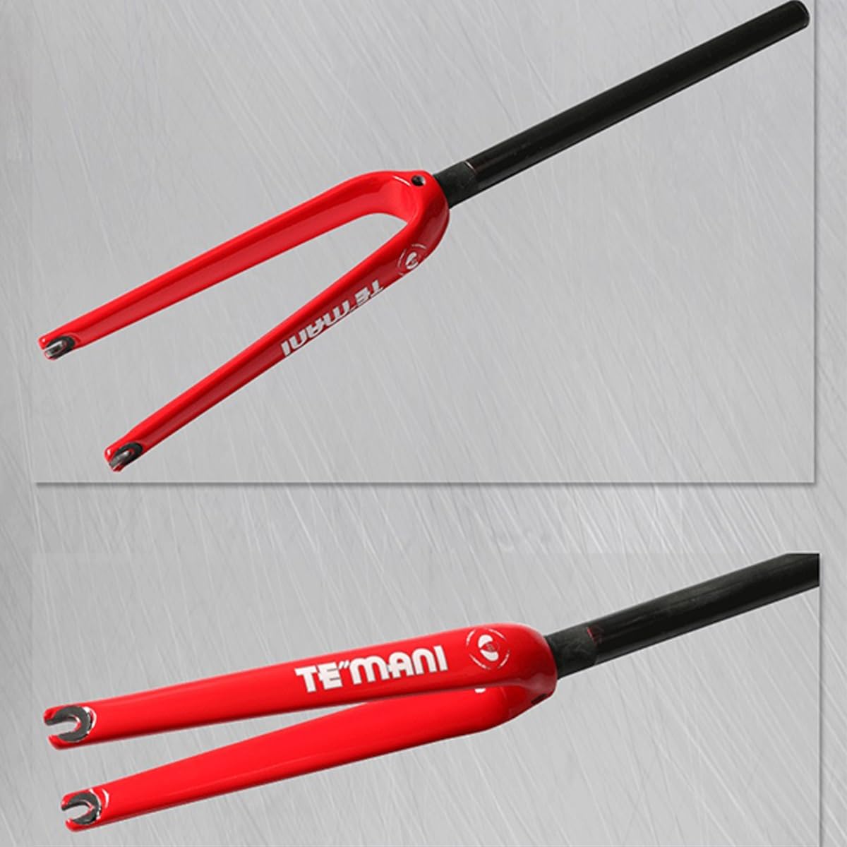 Rowery składane sztywne widelce 14/16/18/20.8 cm, widelec BMX z włókna węglowego, 1-1/20.3 cm, prosty przód, 9 x 74/100 mm, hamulec typu C, czerwony, 100 mm