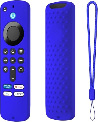 Hi Color Silicone Cover Compatible with Fire TV Stick 4k Plus/Select, Fire TV Stick HD Remote PA38CA Protective Cover Case with Lanyard(Blue)