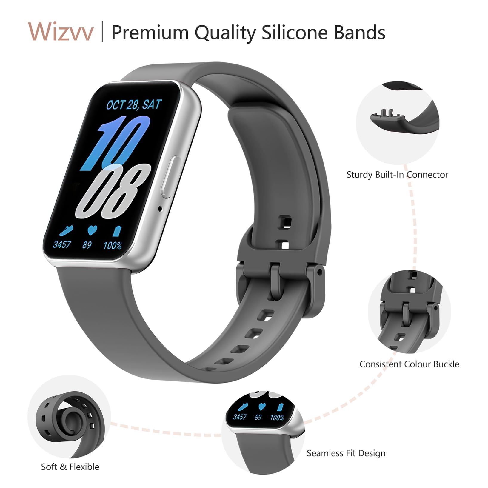 5 sztuk silikonowych bransoletek kompatybilnych z Samsung Galaxy Fit 3, miękki, wodoodporny, sportowy pasek do zegarka Samsung Galaxy Fit 3 SM-R390 dla kobiet i mężczyzn