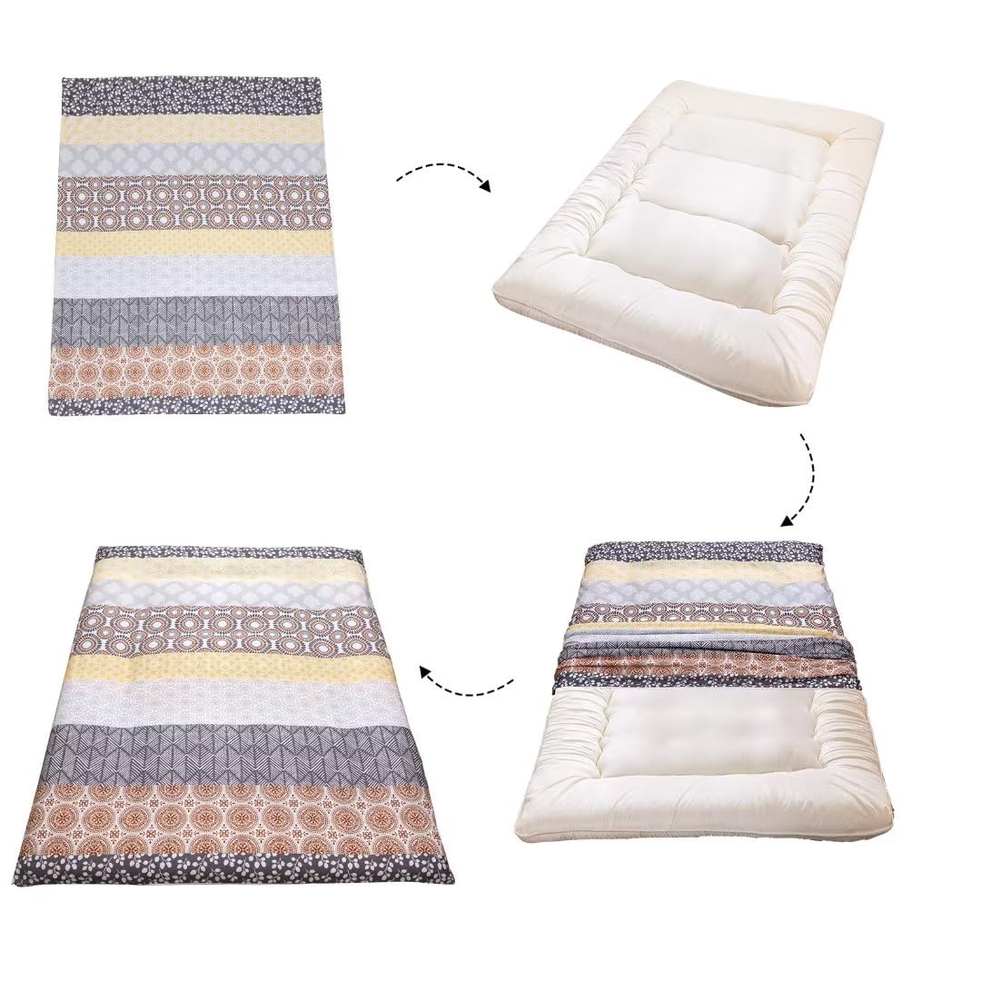 Housse De Matelas Futon 100 % Coton Doux Avec Fermeture éclair, Housse