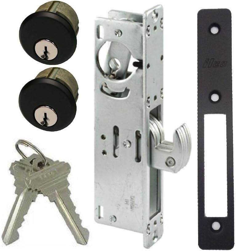 Pacific Doorware Keyed Hooklatch Dedbolt Set (Double Cylinder, Duronotic Bronze, 1-1/8" Backset)