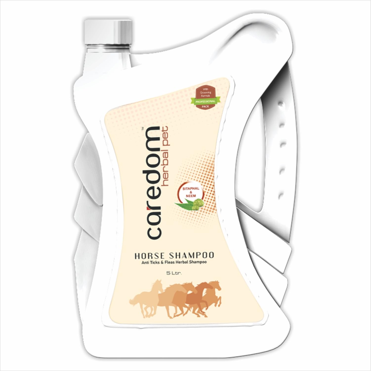Herbal Pet Horse Shampoo 5 Litre | Sitaphal & Neem Extracts | Herbal Tick & Flea Shield | Professional Grooming Pack | Outdoor Stable Wash | Undercoat & Coat Strengthening | Deep Cleansing