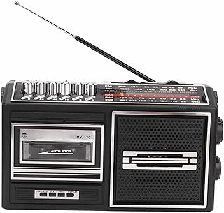 Retro Boombox with Cassette Player, Classic 80s Style Cassette Boombox, AM FM Portable Boombox, Built-in Stereo Speakers, For Family Gathering Travel