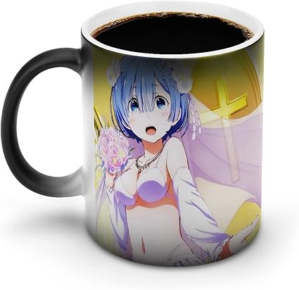 Amazon Co Jp マグカップ 変色カップ Re ゼロから始める異世界生活 レム ラム アニメ 熱で色が変わるマグカップ コーヒーカップ 温感変色 陶瓷器 朝食カップ 人気 グッズ プレゼントオフィスマグ 大サイズ ハンドル付き 魔法カップ おしゃれ 陶器 食器コップ コーヒー