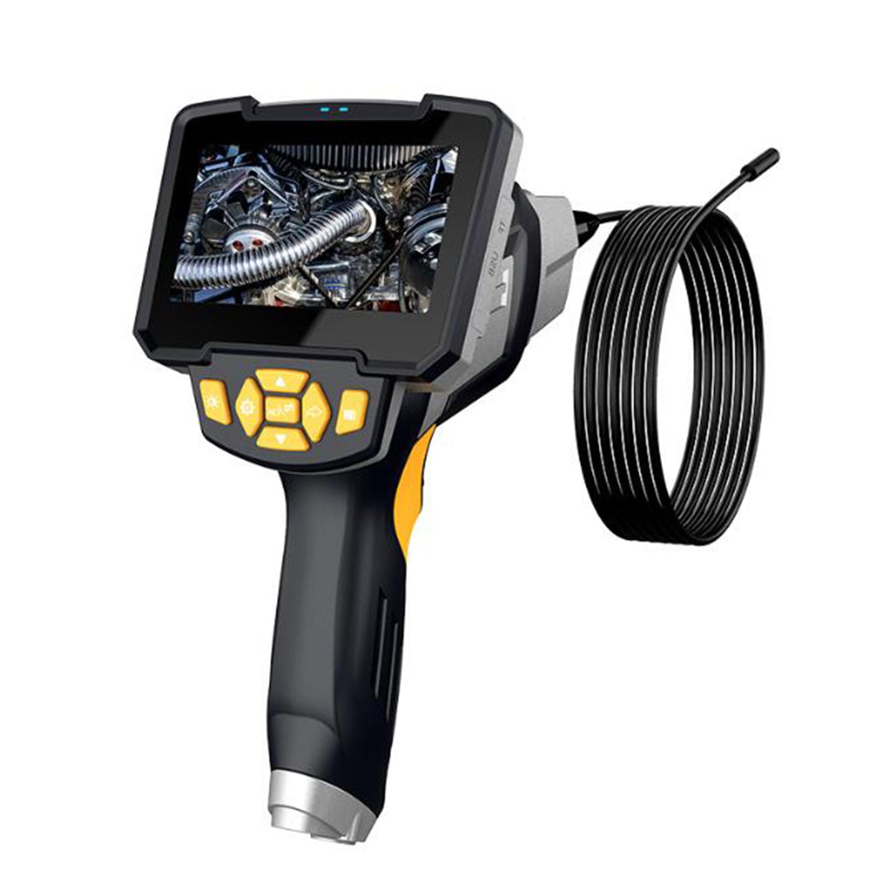 10m,Dual Lens Industrial Pipeline Endoscope, high-Definition Waterproof Endoscope with 6 LED Lights, 4.3-inch Screen for Detecting Cars, Pipelines, etc