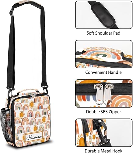 Miniatura 2 de Lonchera personalizada con nombre para niñas, niños, mujeres, adolescentes, regalo para la escuela, para picnic, trabajo, viajes, color naranja