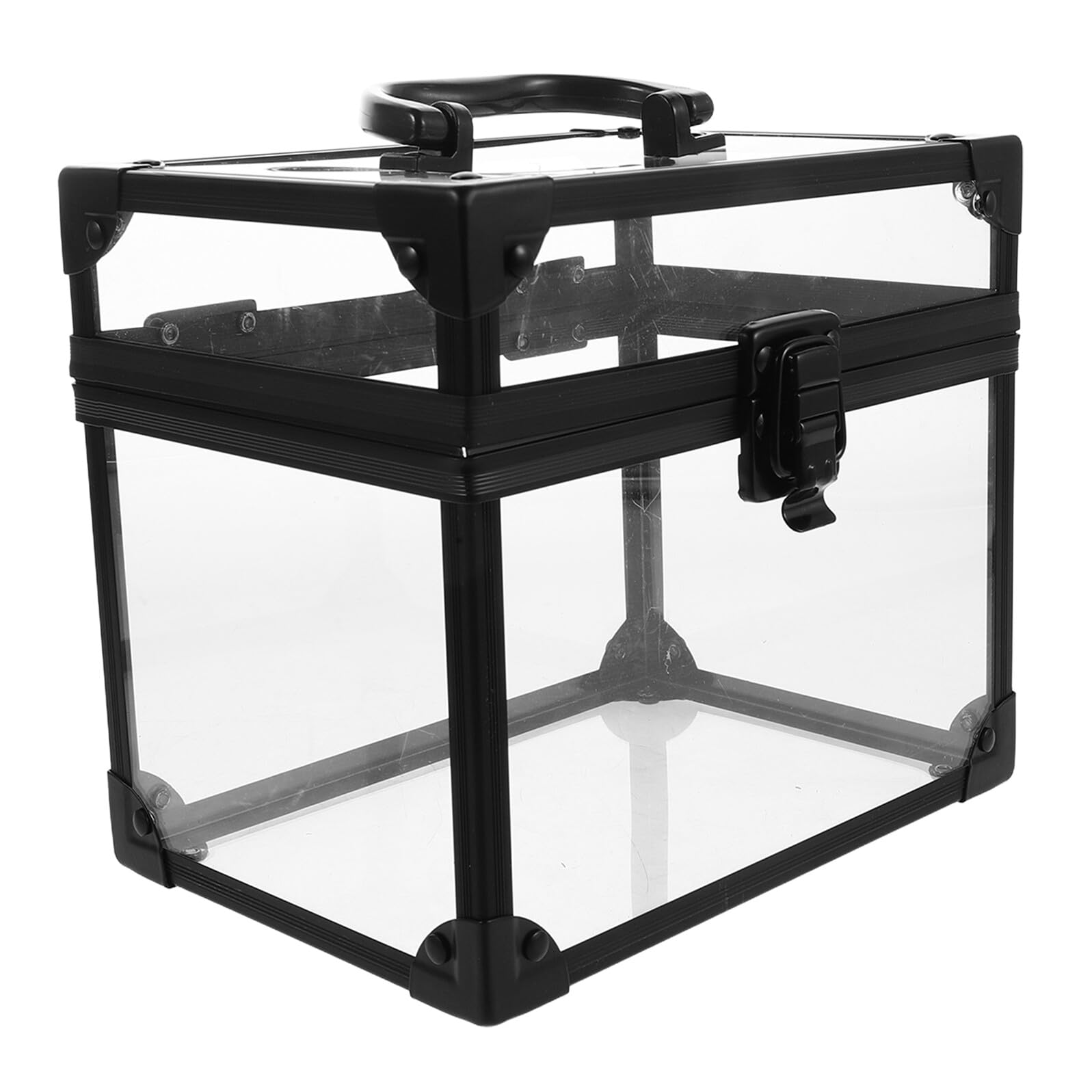 Porta CD e Dvd Trasparente in Plastica Acrilica con Coperchio, Scatola Porta Dischi Vinile di Grande Capacità 17,5x12,5x15 Cm, Custodia Organizer per Archiviazione Multimediale