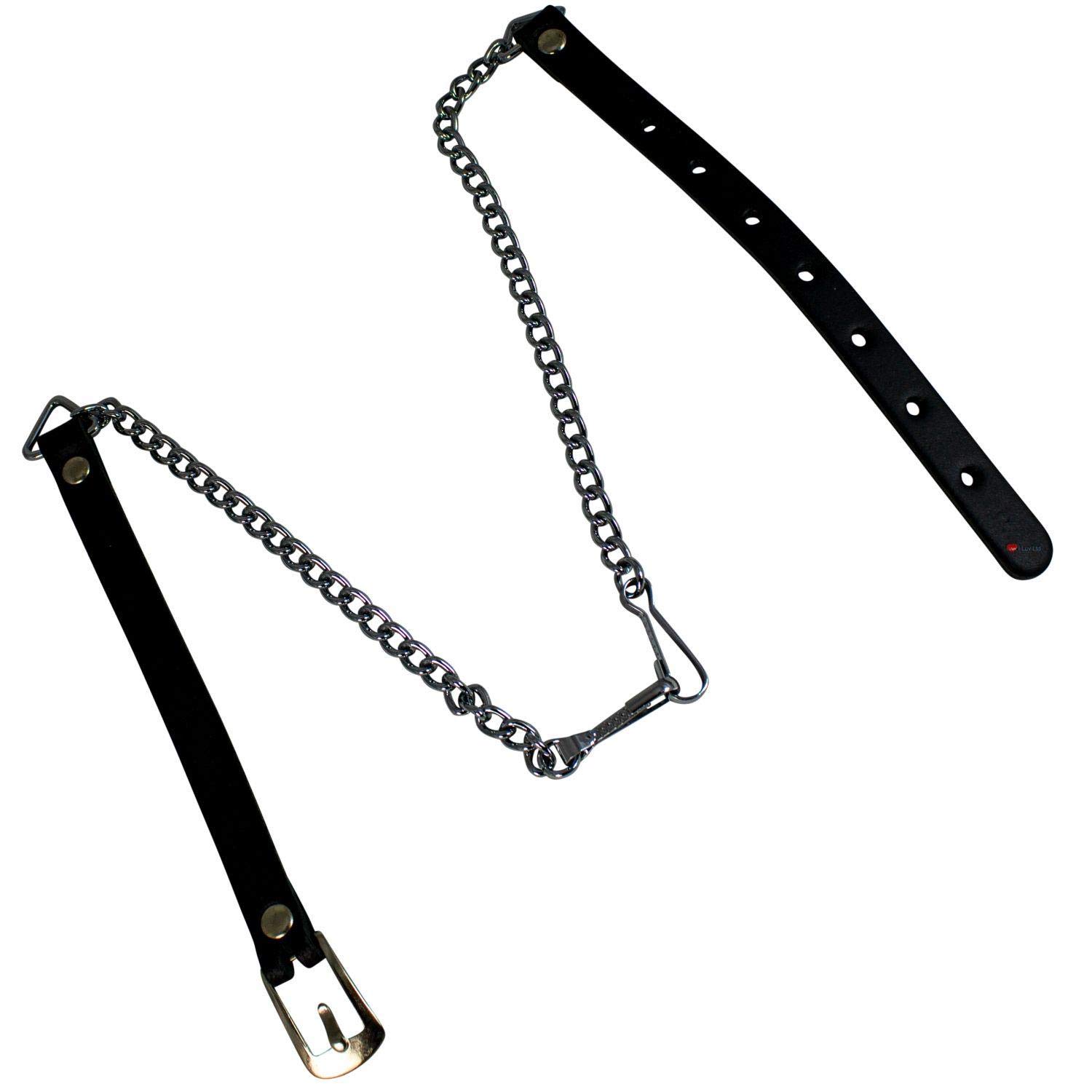 I LUV LTD Boys Sporran Chain Only Leather Straps and Buckle Polished Chrome Made in Scotland