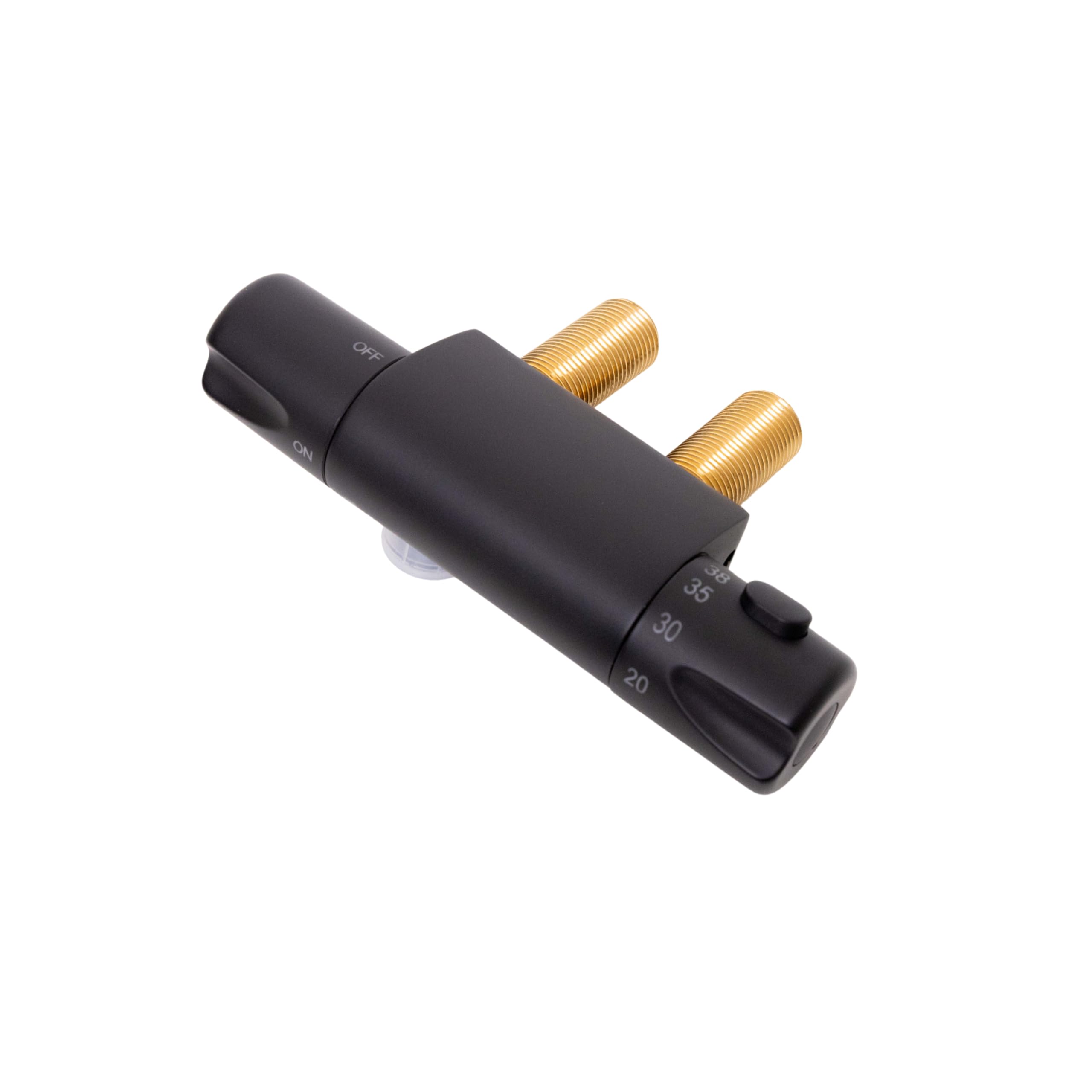 Flode Atlas Mini Thermostatic Shower Bar Valve - Matte Black - G1/2 Connections - 165mm