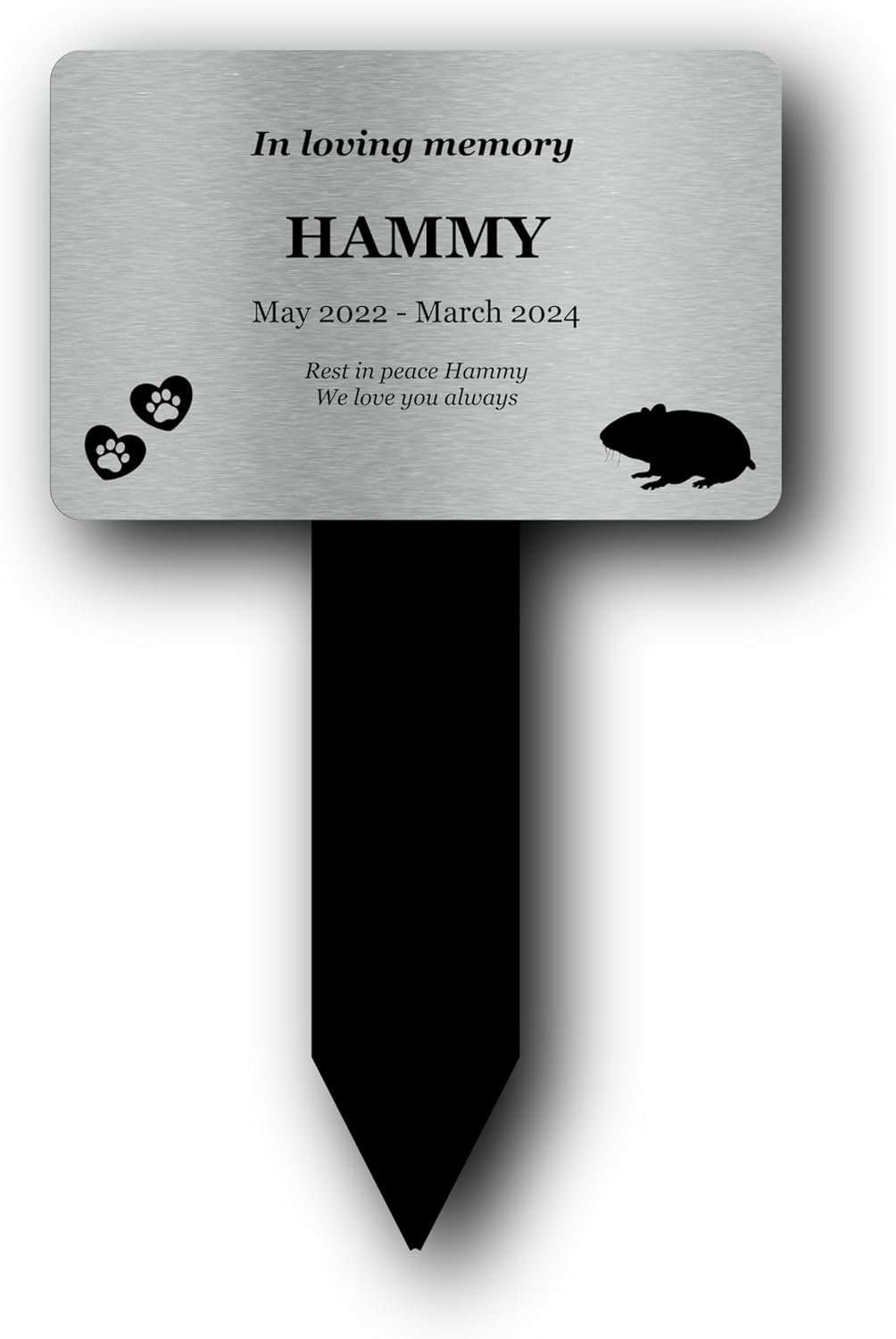 Origin Personalized Pet Hamster Memorial, Engraved Plaque, Garden Stake, Outdoor, Grave Marker, Pet Sympathy Gift, Designs and Photo Option.