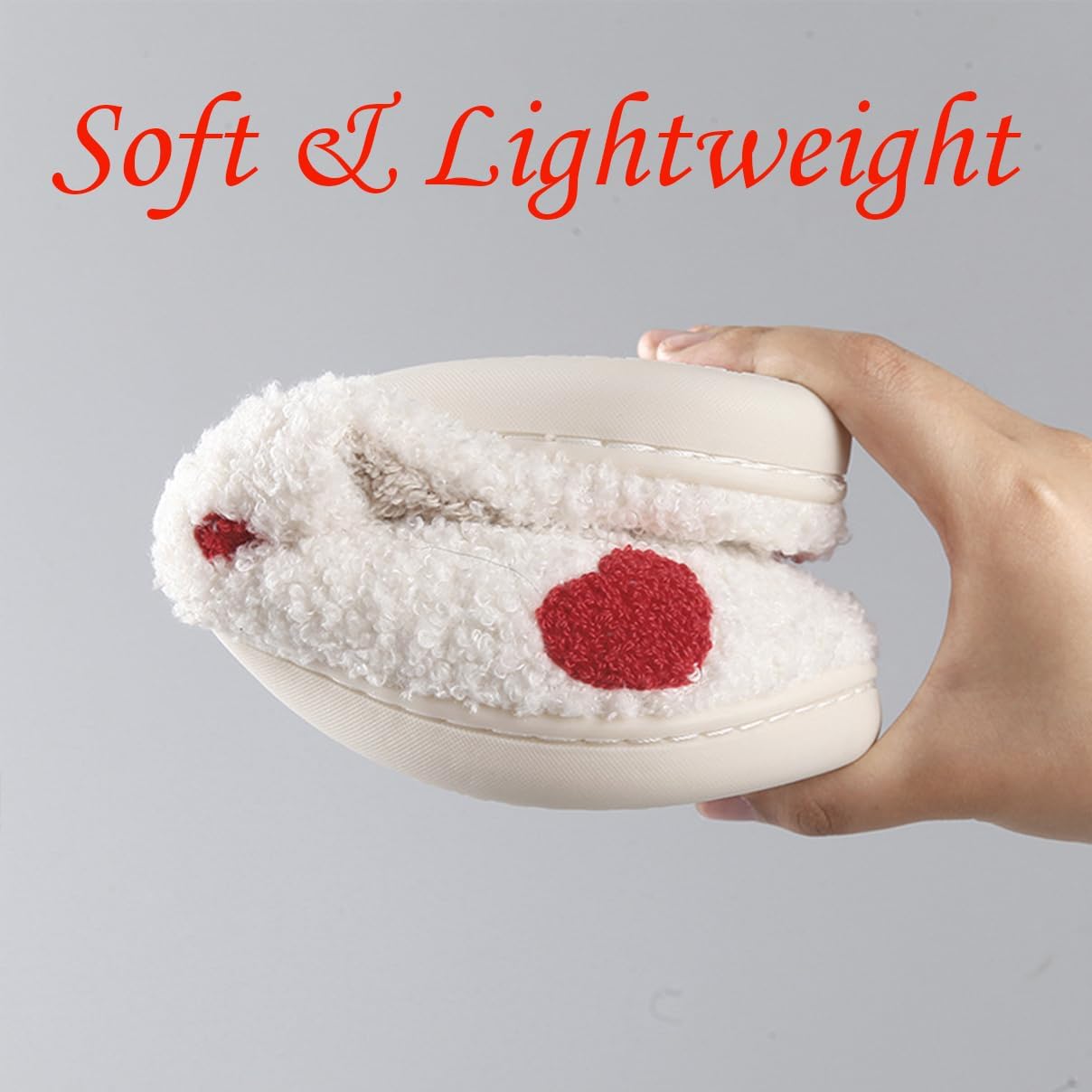Valentine Heart Slippers for Women Men,Fuzzy Cozy Cute Love Slippers,Valentine's Day House Shoes Indoor Outdoor - Image 6