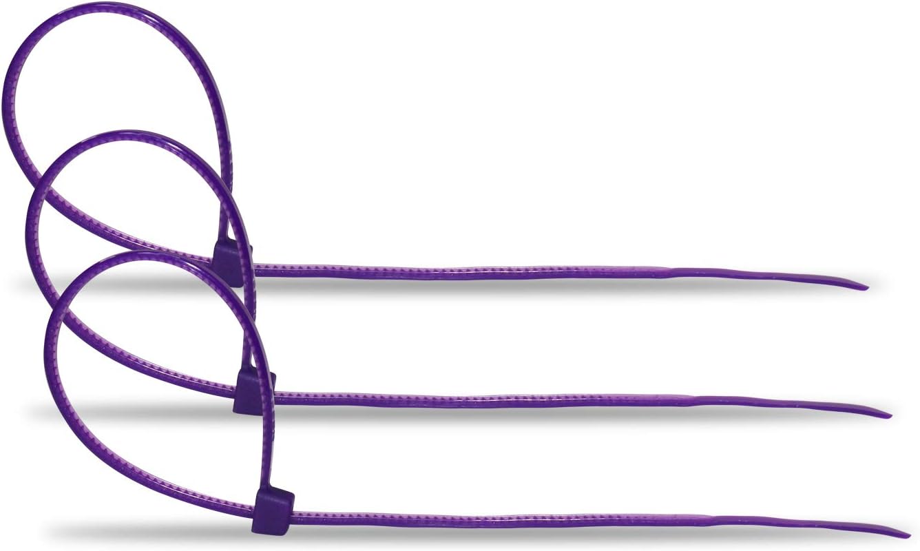 Self Locking Wire Cable Zip Tie 1000 Pcs Fasten Wrap 4inch Nylon(Purple)