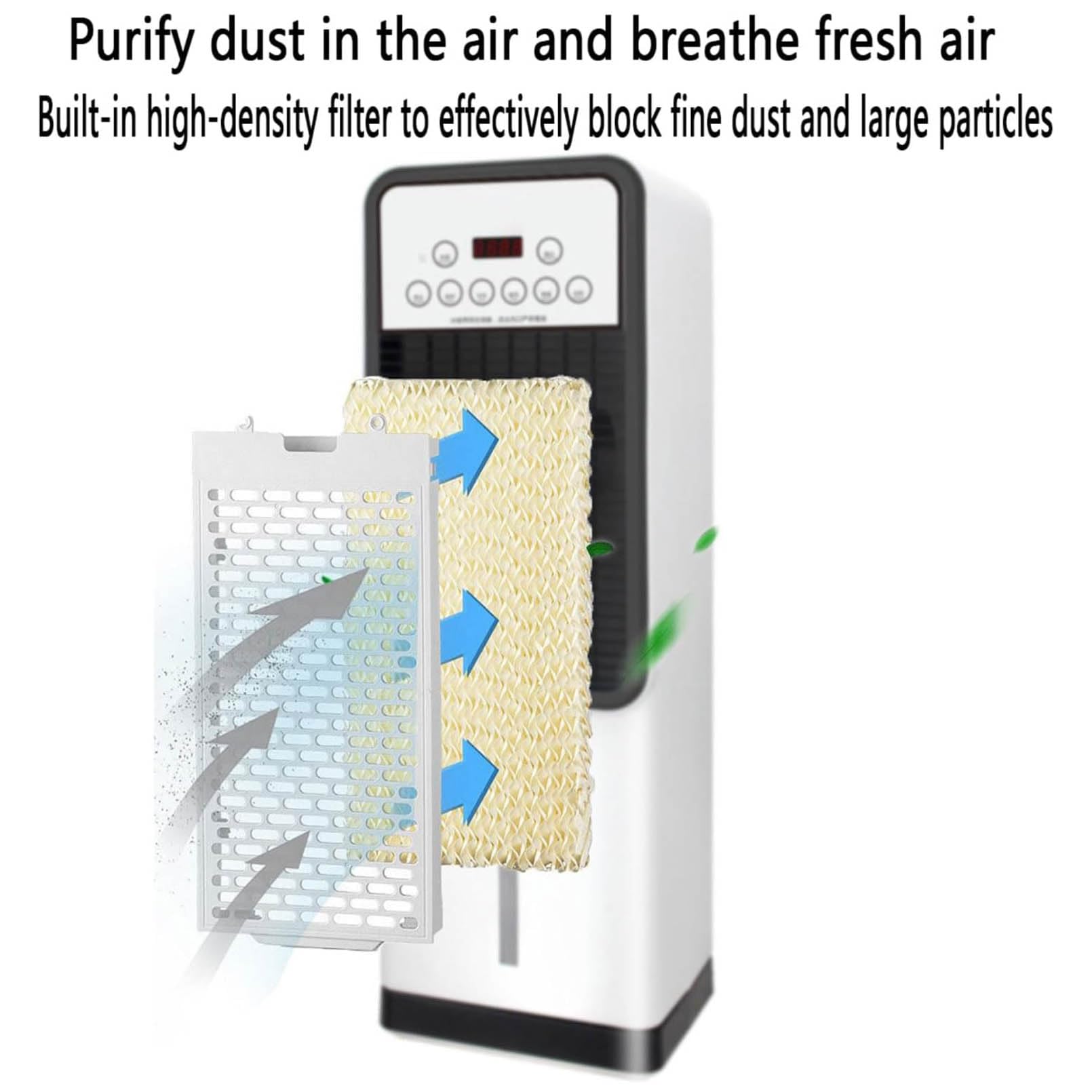 Raffrescatore evaporativo, raffrescatore ad Acqua, ventilatori di Raffreddamento per Camera da Letto, Ventilatore a Torre di Raffreddamento Portatile con Telecomando, Ser