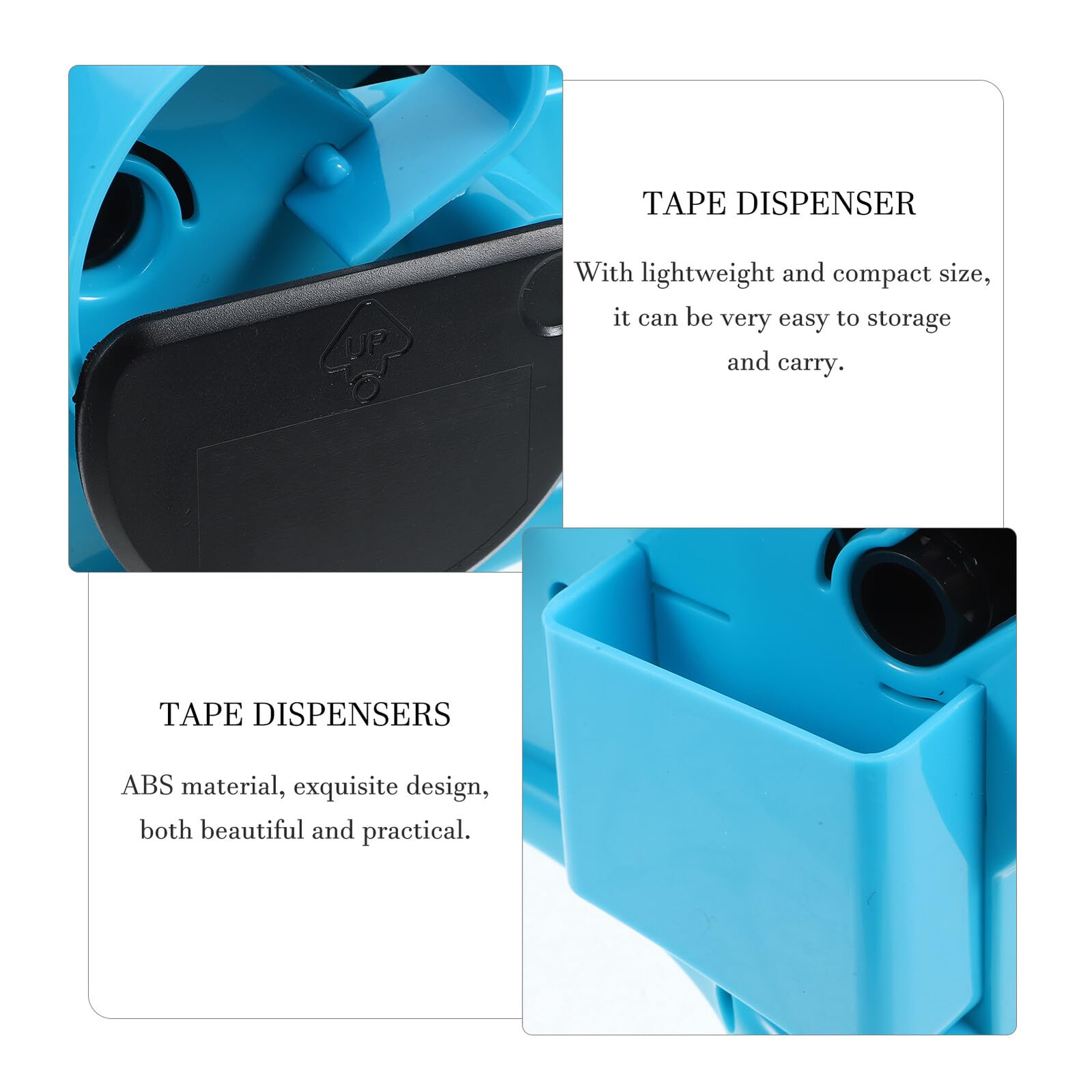 Dispenser per Nastro Adesivo da Tavolo Blu Porta Nastro Portatile con Taglierina Integrata Utensile di Taglio Pratico per Ufficio Scuola e Casa