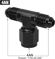 Vista 2 de EVIL ENERGY - Adaptador de montaje en T macho de 4AN con giro hembra de AN4 en el lateral, color negro