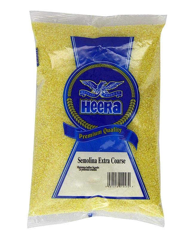 Heera Semolina Extra Coarse (375g) (Pack of 1) - Also known as Suji - Used to make Pasta, Pizza, Bread and Biscuit Doughs