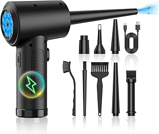 Compressed Air Duster, Keyboard Cleaner Good Replace Compressed air can, 100000RPM Electric Air Dusters Compressed air Electric 7600mAh for Computer Keyboard Car Cleaning Kit