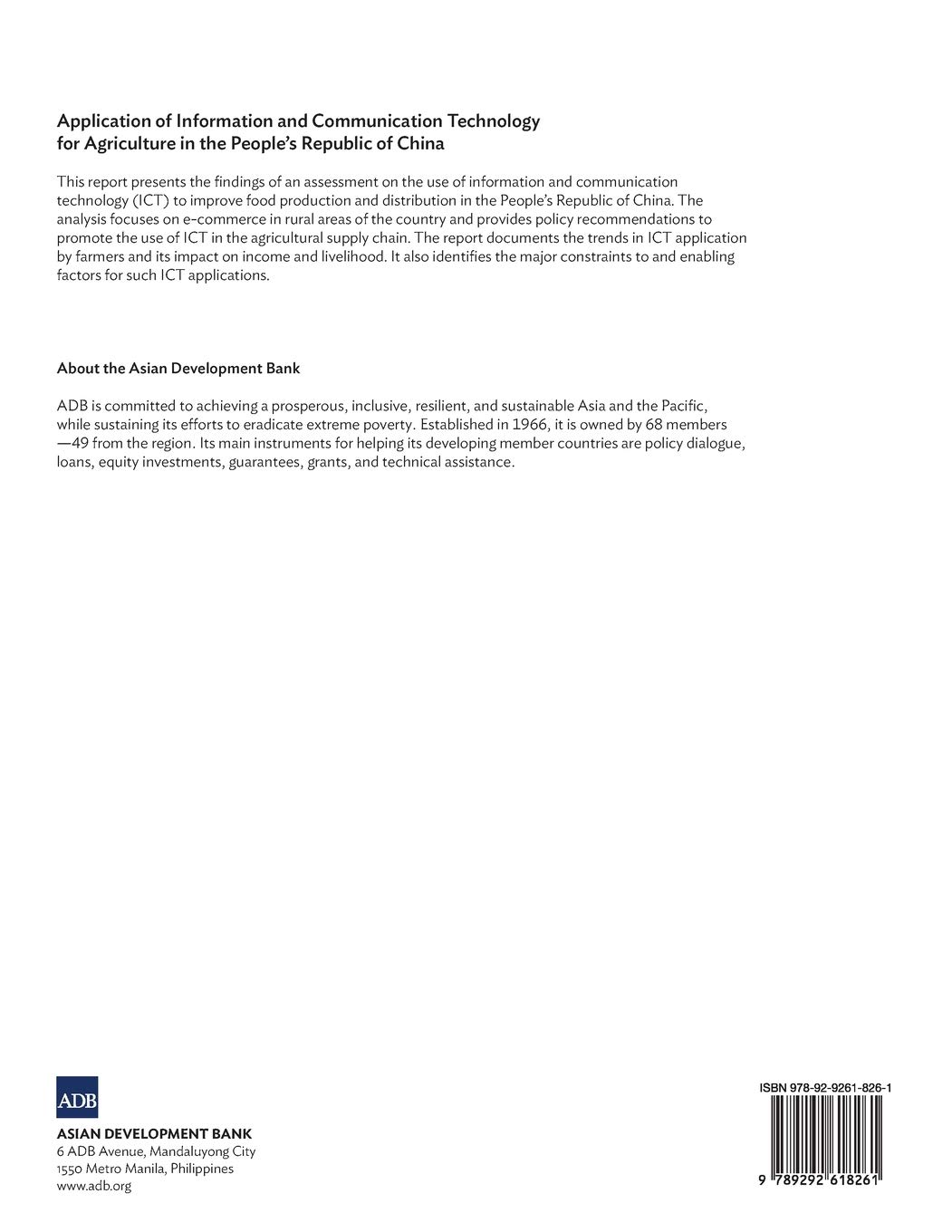 Information and Communication Technology for Agriculture in the People’s Republic of China